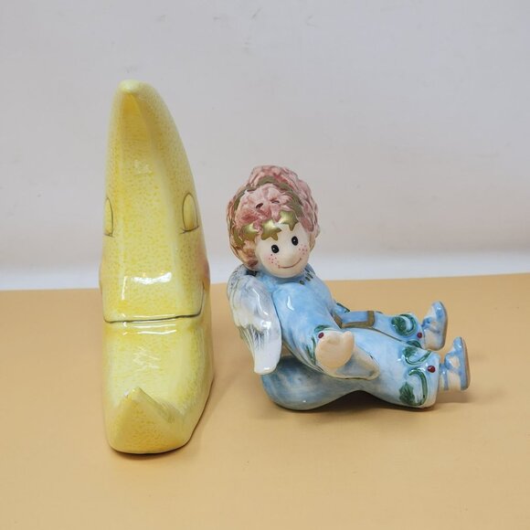 Fitz And Floyd Moon Beams Angel & Crescent Moon Salt & Pepper Shaker Set - Picture 3 of 12